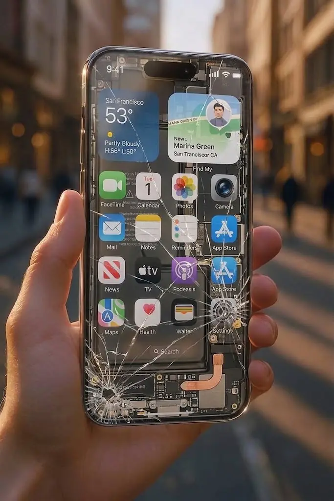 Display iPhone spart: înlocuire sticlă sau display complet în service telefoane București